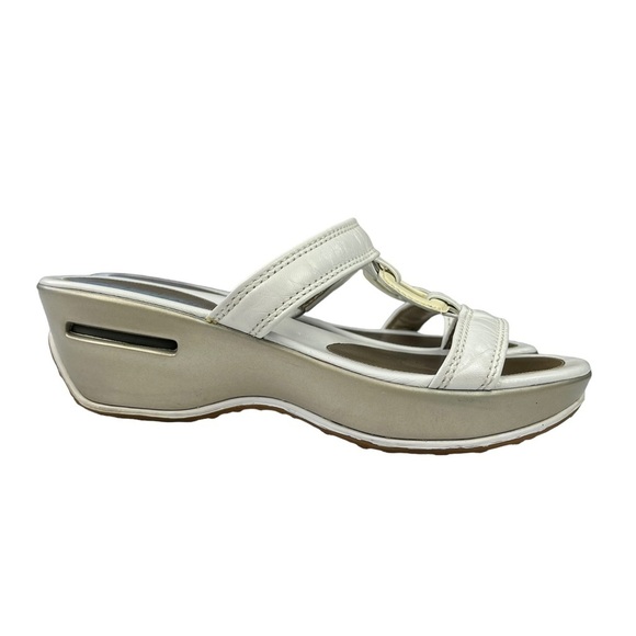 Cole Haan Wedge‎ Slides White Sandal Womens Size 7.5 - Picture 1 of 13